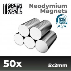 Magneti Neodimio 5x2mm - 50 unità (N35)
